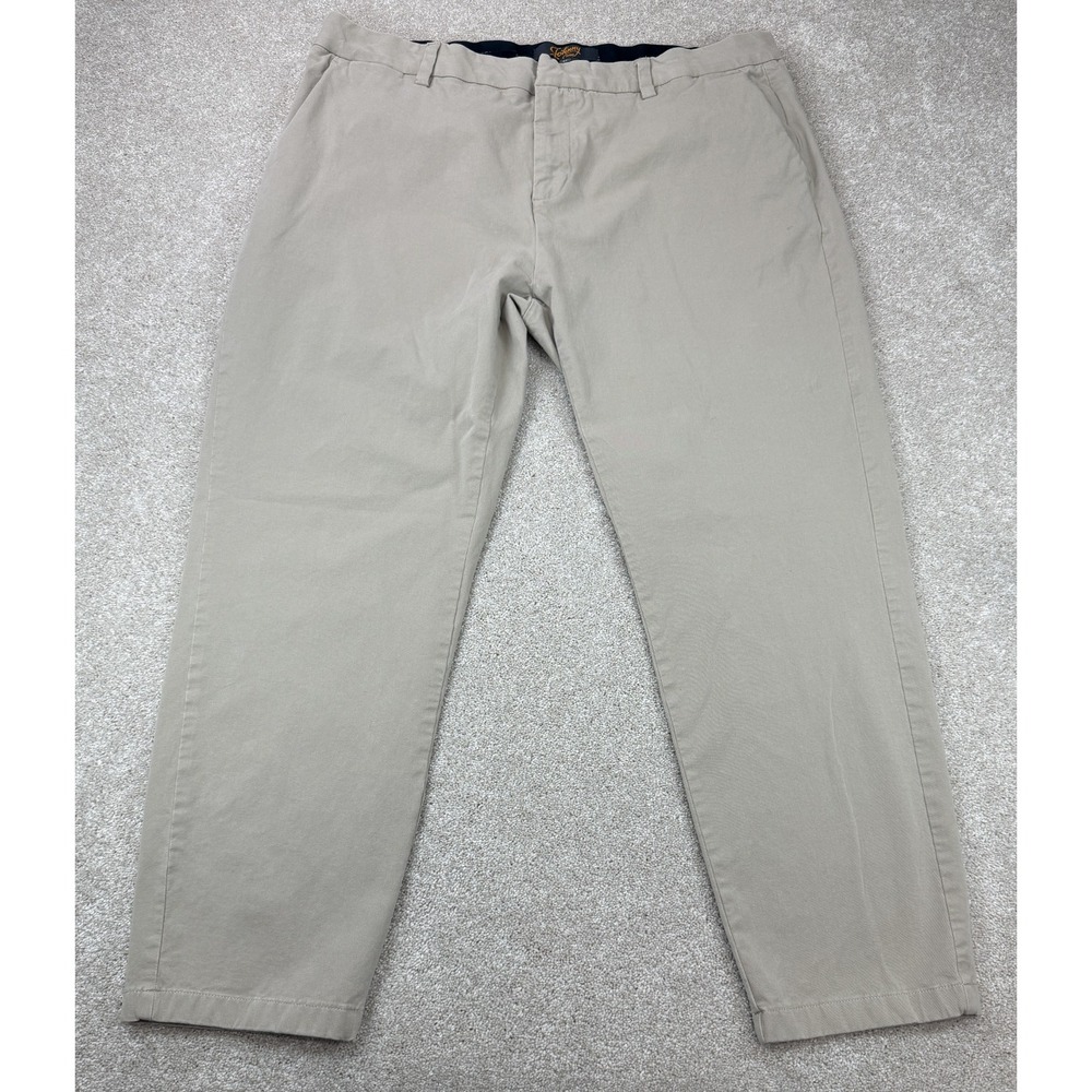 Johnny Bigg Comfort Flex Men's 42x29 Stretch Chino Tapered Pants Tan Casual